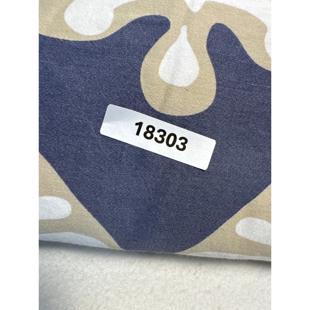 Serena & Lily Duvet Cover King Navy Blue Sand White Cotton Peacock Medallion - Picture 8 of 9
